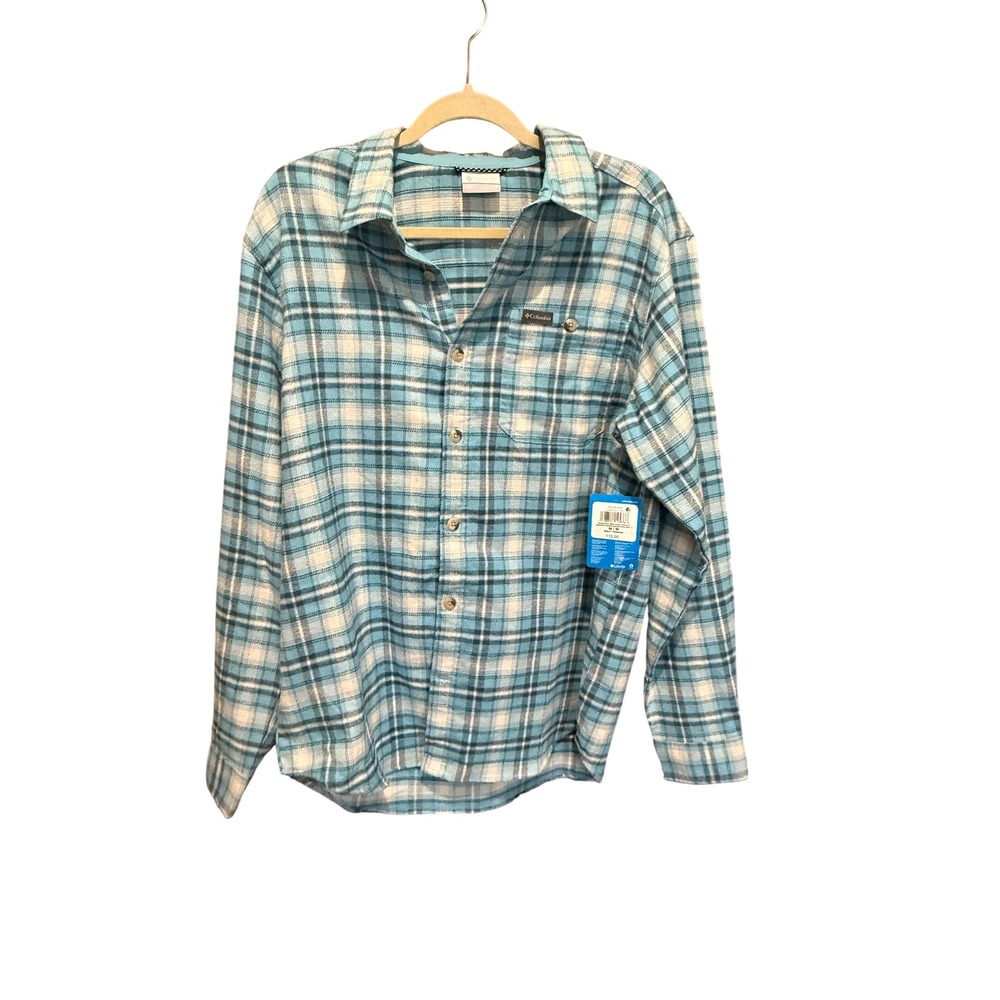 Columbia Pitchstone II Heavyweight Flannel Shirt M Blue NWT Plaid AM3753-478